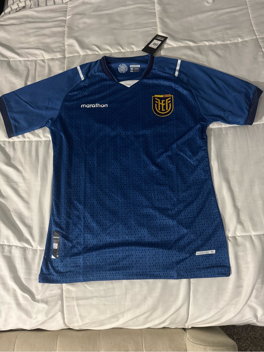 Marathon Men Ecuador' Blue Short-Sleeve Soccer Jersey
